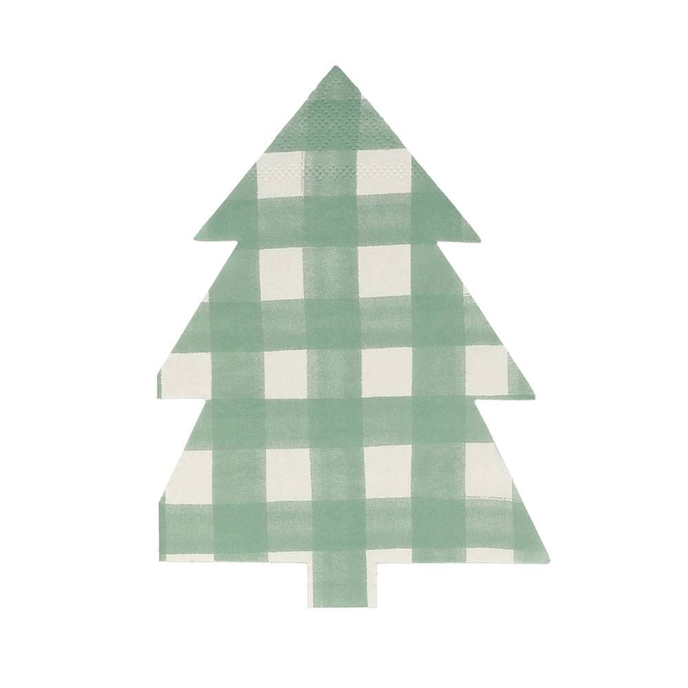 Meri Meri Green Gingham Tree Napkins