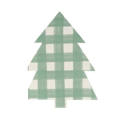 Meri Meri Green Gingham Tree Napkins