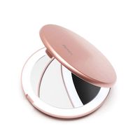 Rose Gold Compact Lighted Mirror