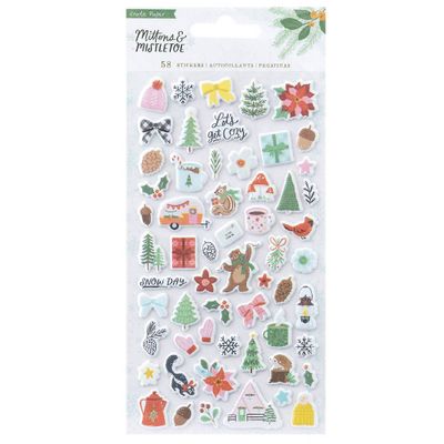 Mittens & Mistletoe Puffy Stickers