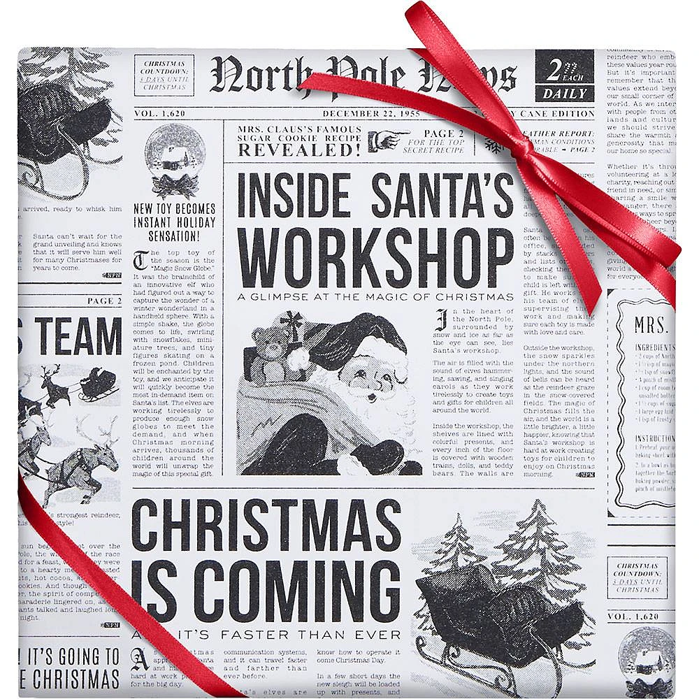 North Pole News Wrapping Paper