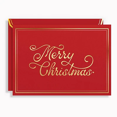 Merry Christmas Script Holiday Card Set