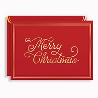 Merry Christmas Script Holiday Card Set