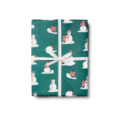 Building Snowmen Flat Wrap