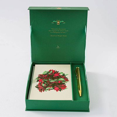 Christmas Poinsettias Luxury Holiday Card Set