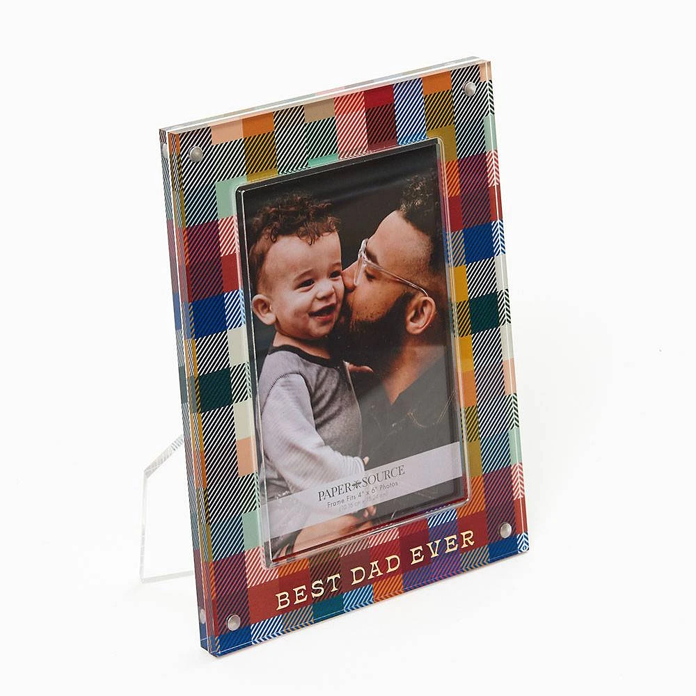 Acrylic Plaid Photo Frame