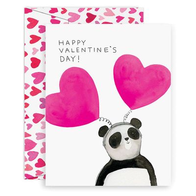 Panda With Hearts Valentine's Day Card