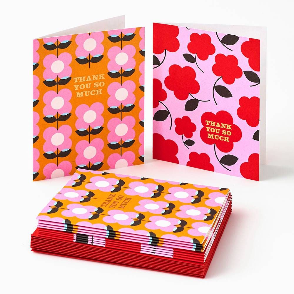 Retro Floral Assorted Thank You Card Set