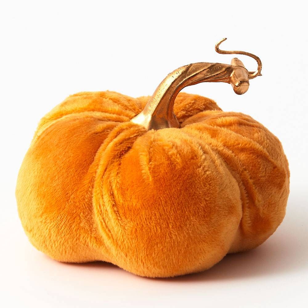 Decorative Light Brown Velvet Pumpkin