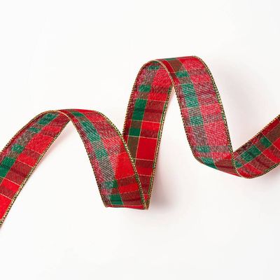 Holiday Plaid Wired Ribbon