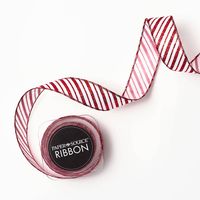 Glitter Peppermint Stripe Wired Ribbon