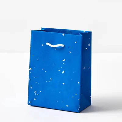 Silver Fleck On Blue Gift Bag