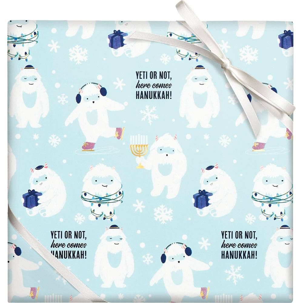 Yeti Or Not Hanukkah Stone Wrapping Paper