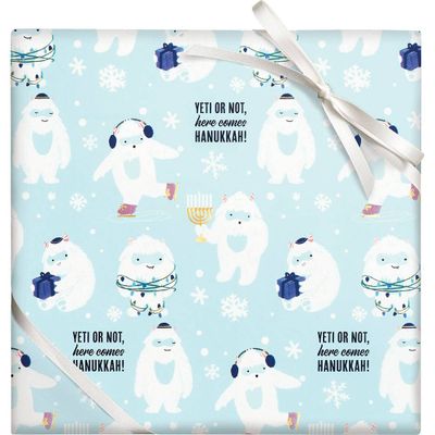 Yeti Or Not Hanukkah Stone Wrapping Paper