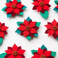 Dimensional Poinsettia Stickers