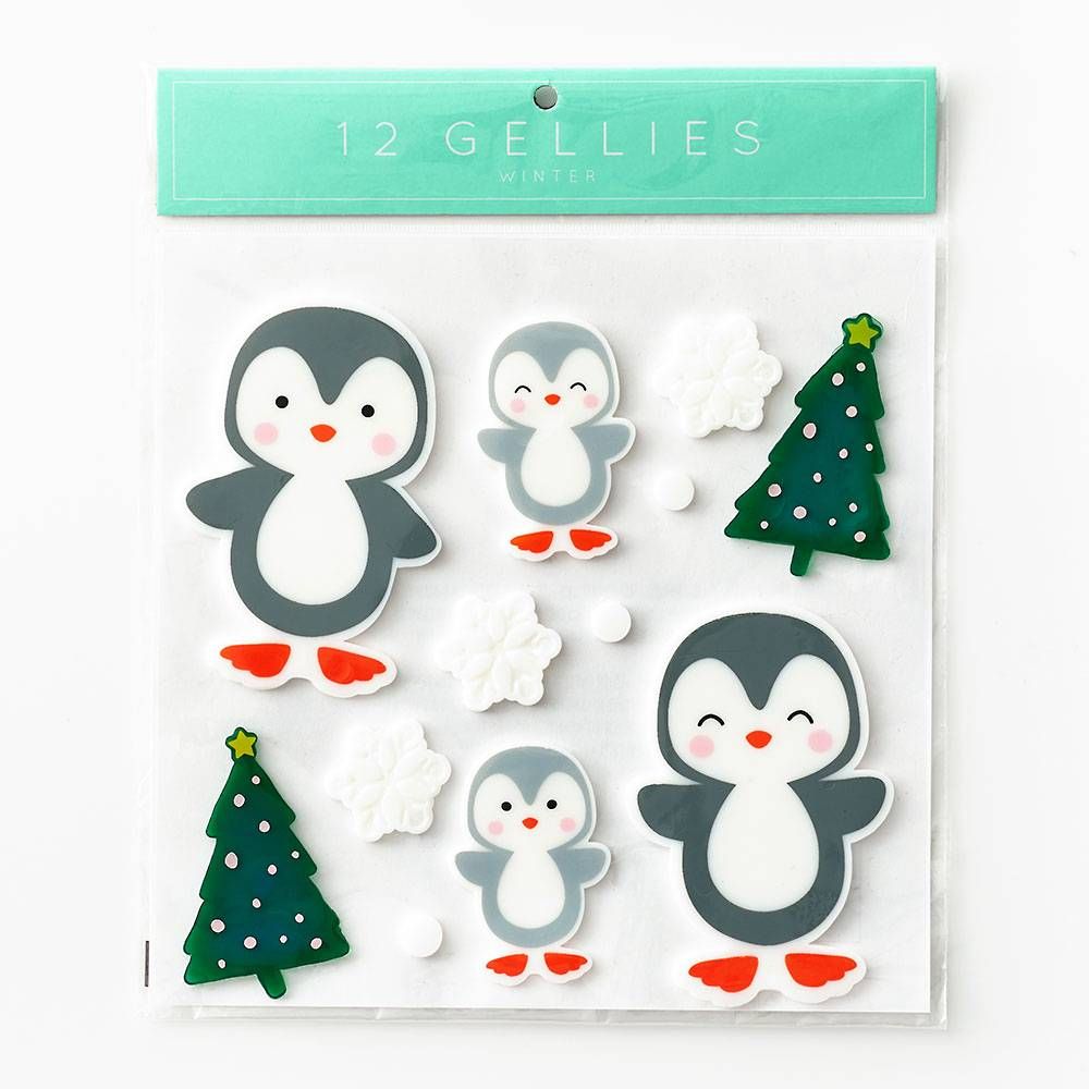 Penguin & Tree Window Gel Clings