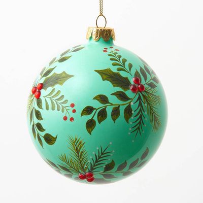 Holly Print Ornament