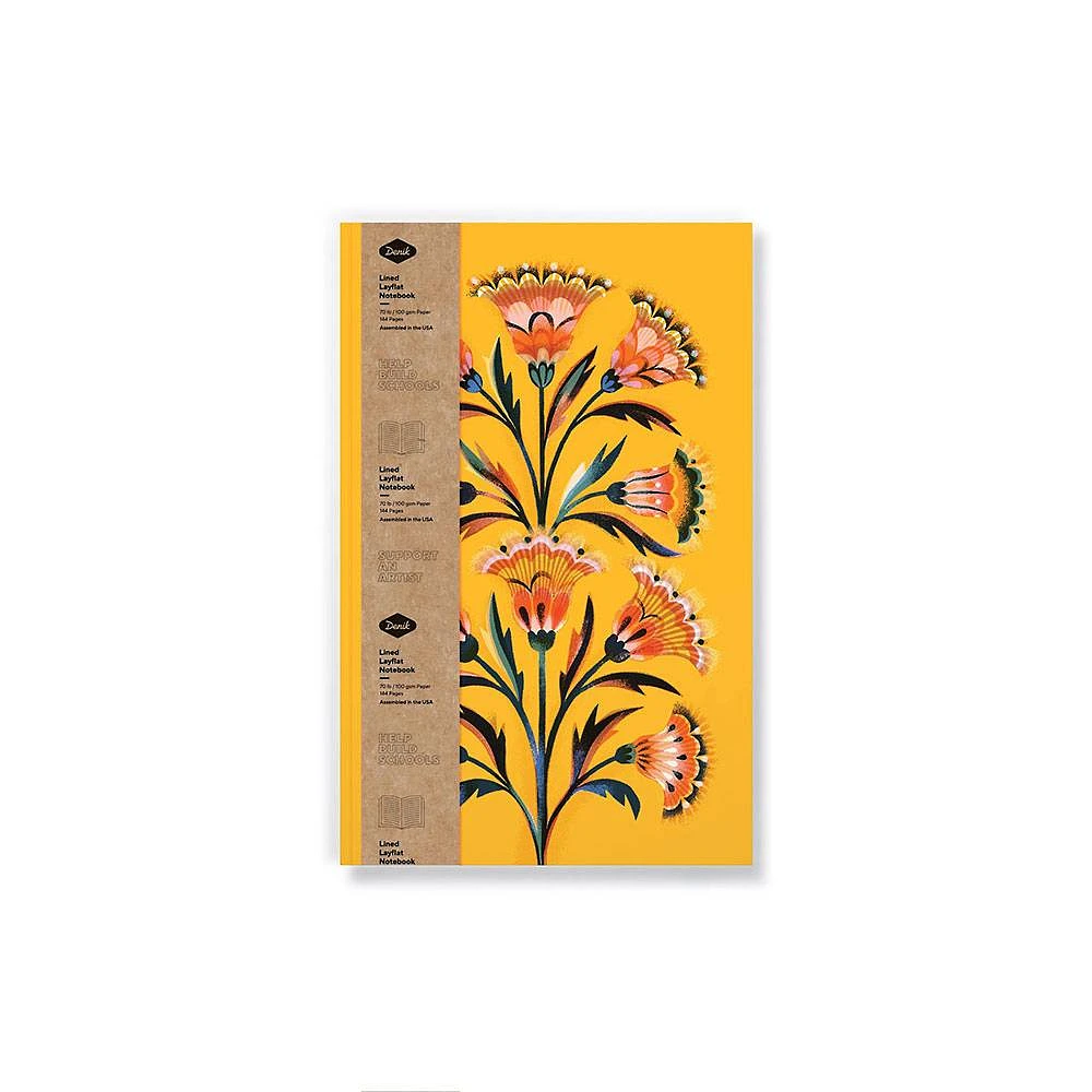 Golden Floral Layflat Notebook