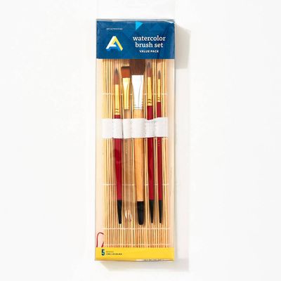 Watercolor Brush Set With Bamboo Roll Up