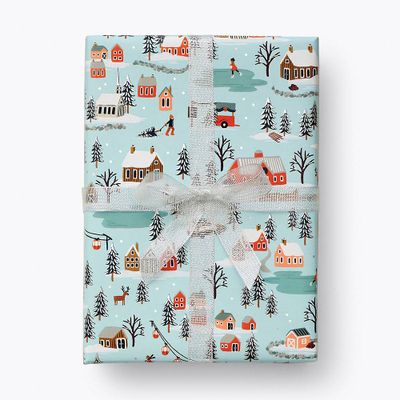 Paper Source Garden Party Blue Wrapping Paper