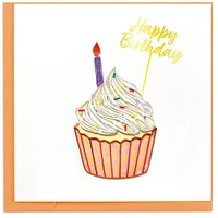 Quilled Polka Dot Cupcake Birthday Card