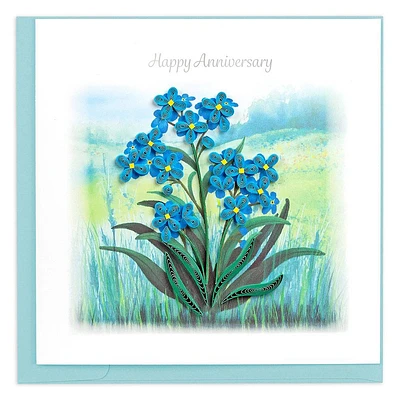 Quilled Forget-me-not Anniversary Card