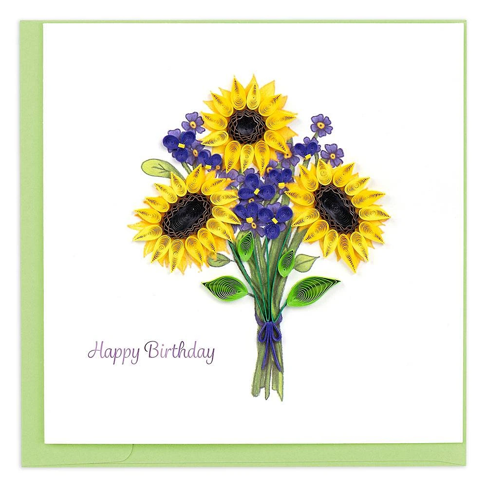 Quilled Sunflower Bouquet Birthday Card