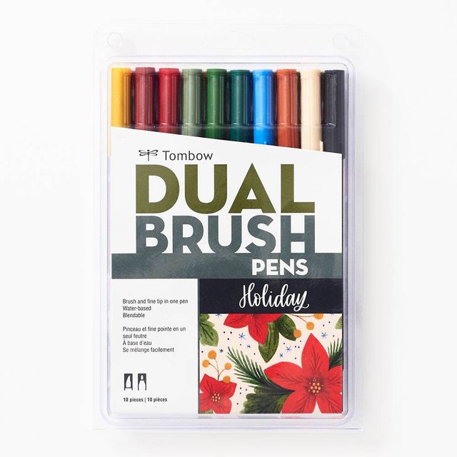 Tombow 56187 Dual Brush Pen Art Markers, Pastel, 10-Pack. Blendable, Brush  and Fine Tip Markers