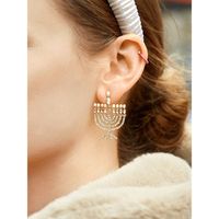 Gold Menorah Earrings