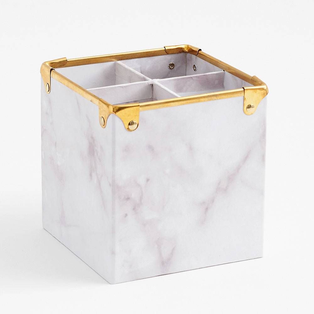 Gray Marble Pen Holder