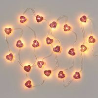 Glitter Heart String Lights