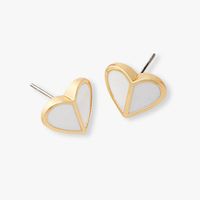 White Heart Earrings