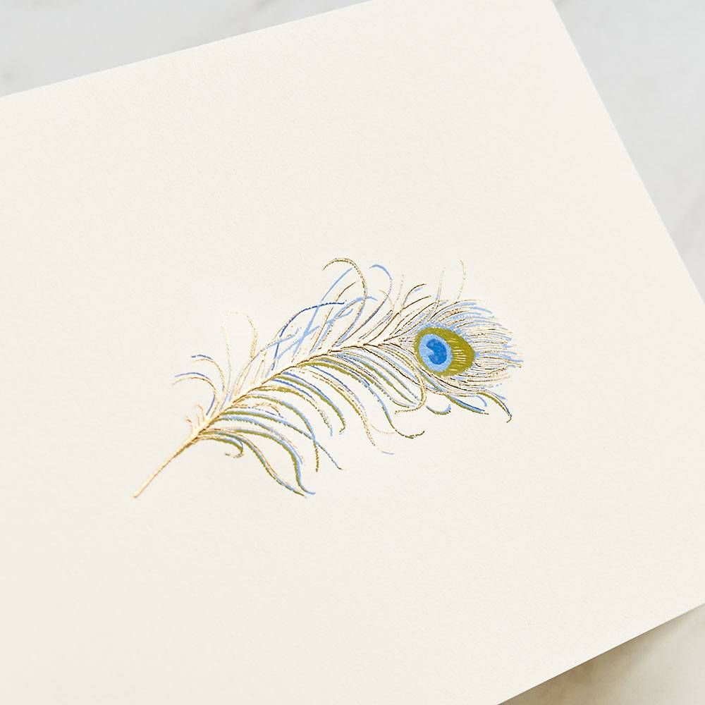 Gold Feather Stationery Set