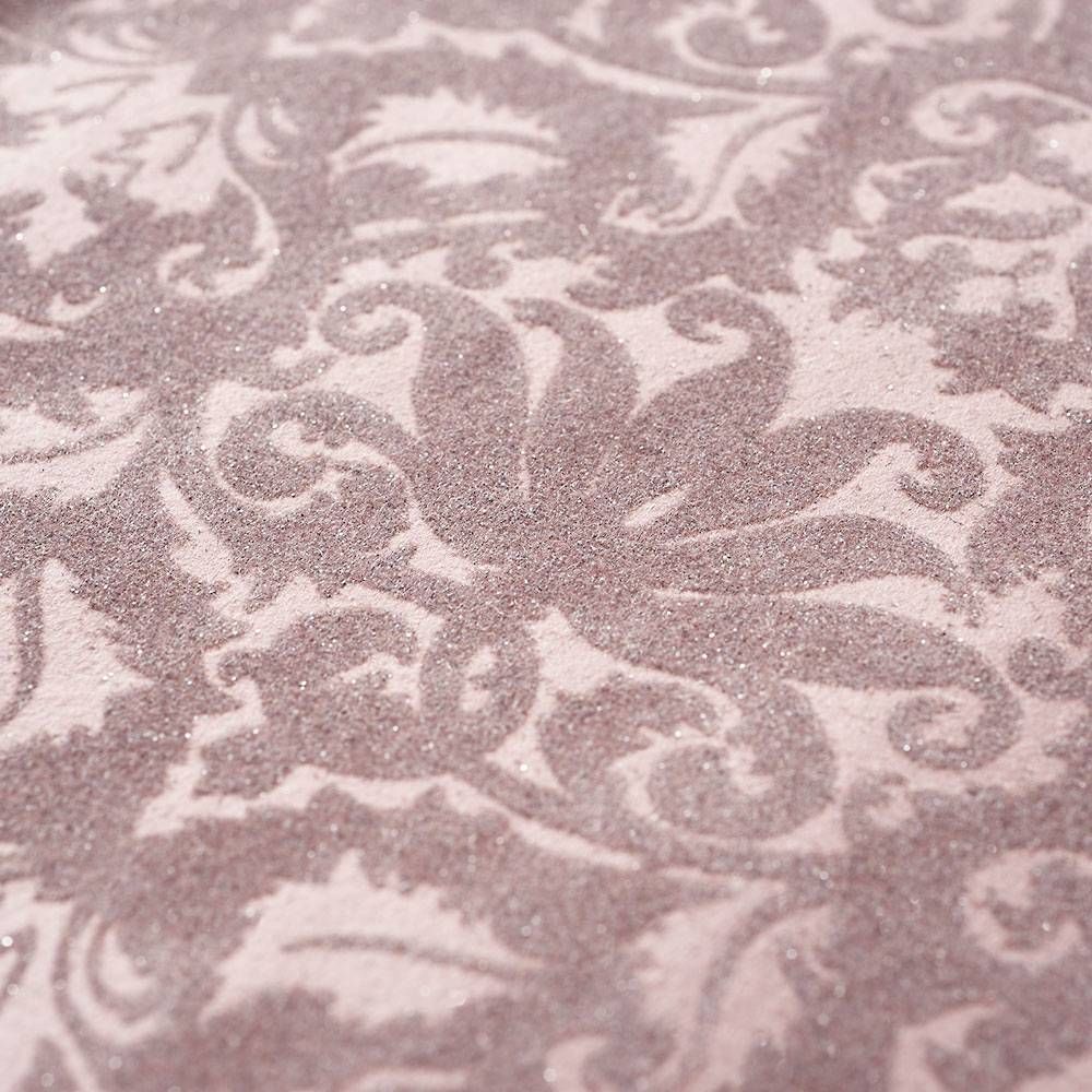 Glittered Floral Velvet on Pink Handmade Paper