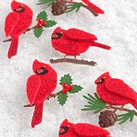 Red Winter Cardinals Stickers