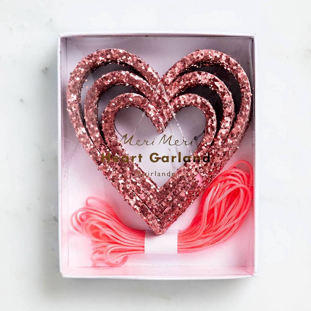 Glitter Hearts Mini Garland