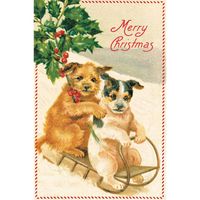 Christmas Cats and Dogs Postcard Set