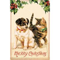 Christmas Cats and Dogs Postcard Set