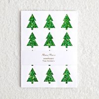 Green Glitter Tree Stickers