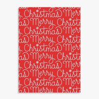 Red Merry Christmas Script Wrapping Paper