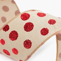 Red Polka Dot Burlap Ribbon