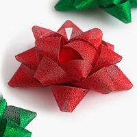 Metallic Red and Green Bows