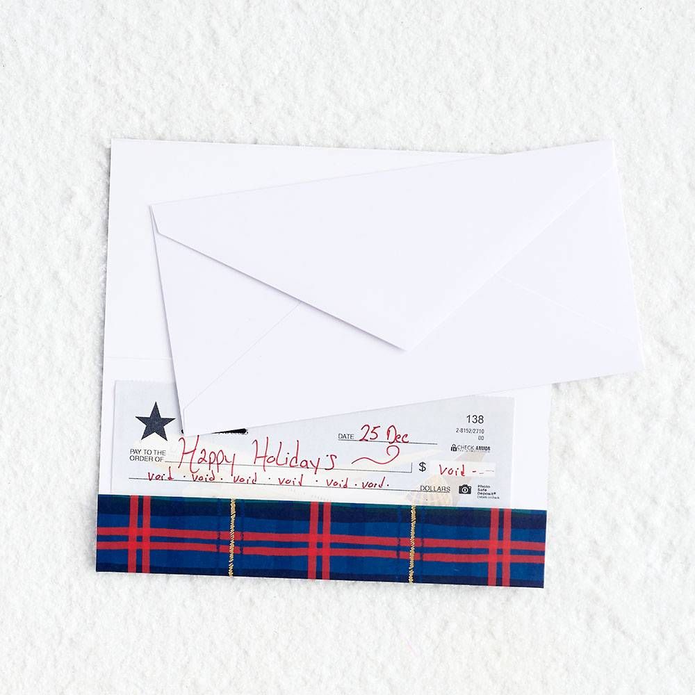 Holiday Plaid Money Cards