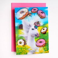 Unicorn and Donuts Birthday Card