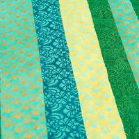 Green Patchwork Stripes Handmade Paper