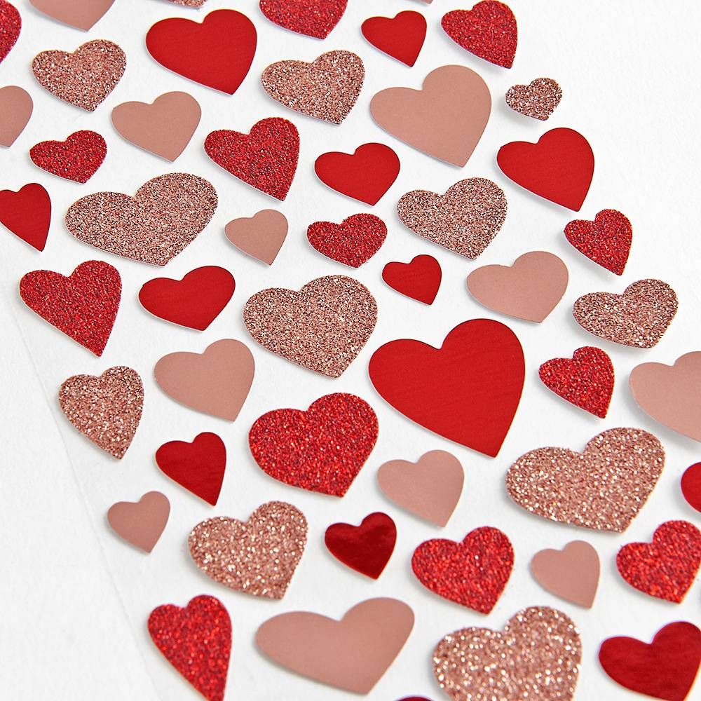 Glitter and Foil Heart Stickers