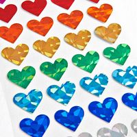 Colorful Holographic Heart Stickers