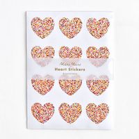 Multi-Glitter Heart Stickers