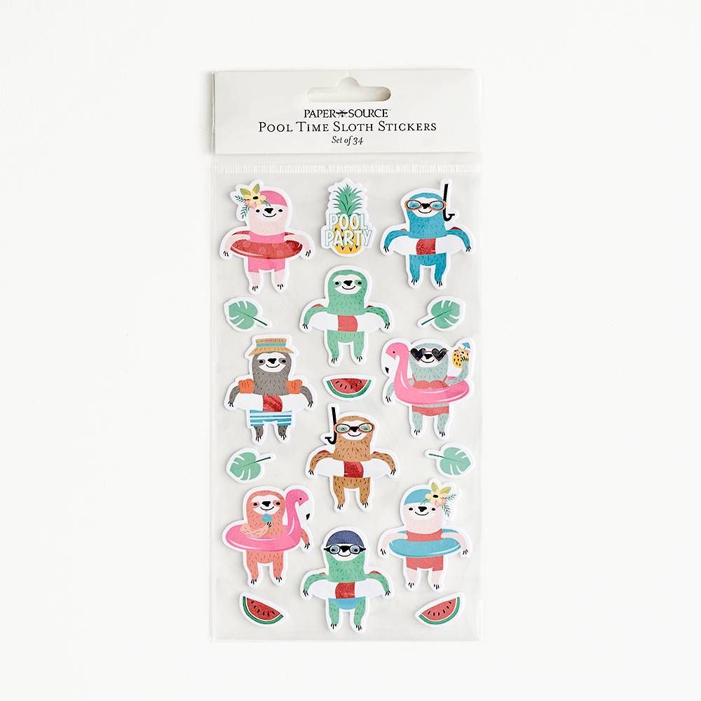 Pool Time Sloth Stickers