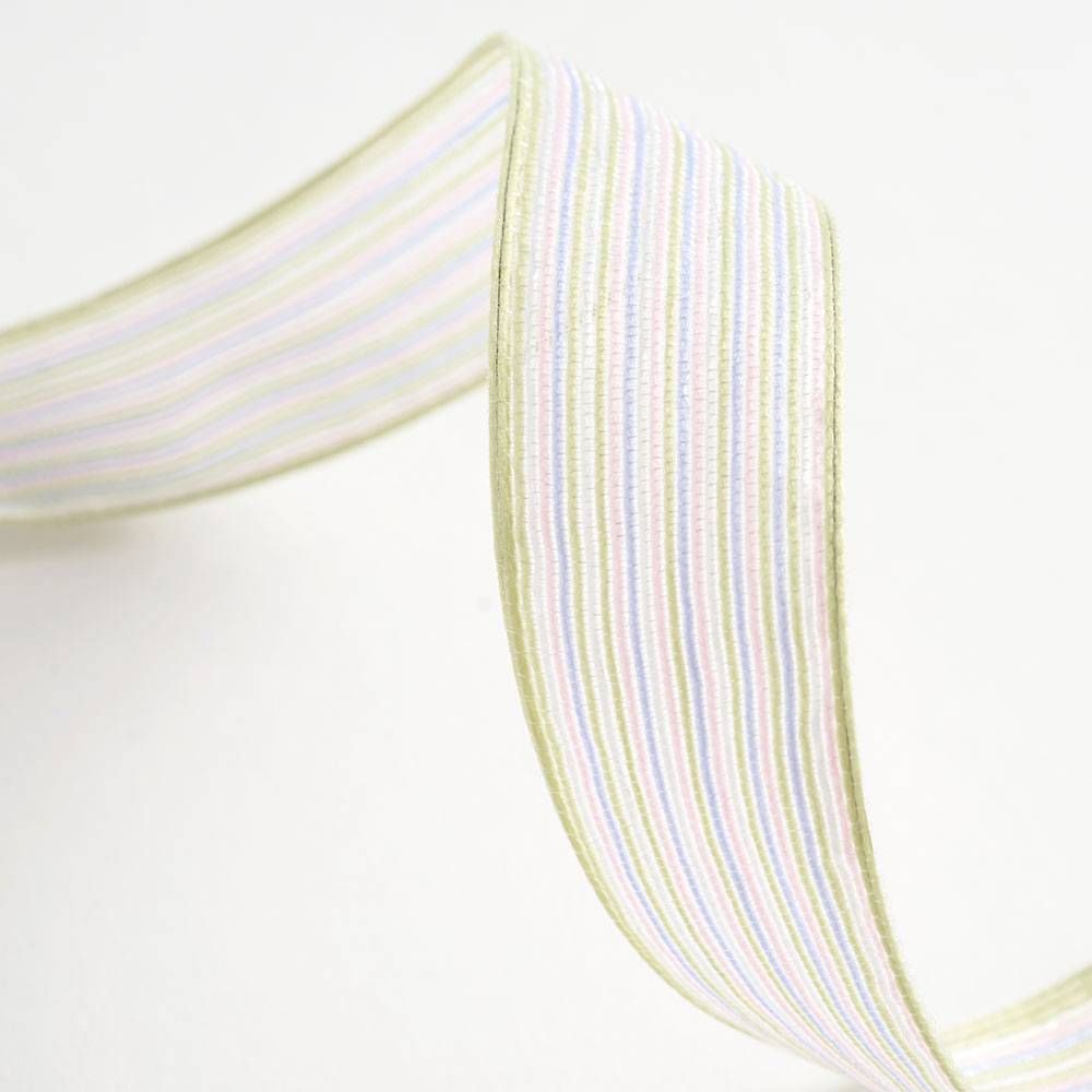 Pastel Stripe Wired Ribbon